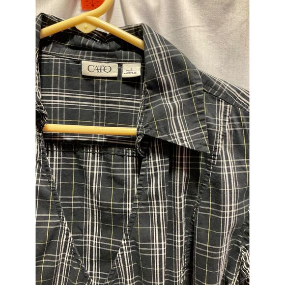 Cato Crossover V-Neck Short Sleeve Top Blouse Large Great Condition Cute - Picture 2 of 5